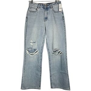 NWT - Abrand Women's Jeans 95 Mid Baggy Luca Distressed Straight Leg - Size 26